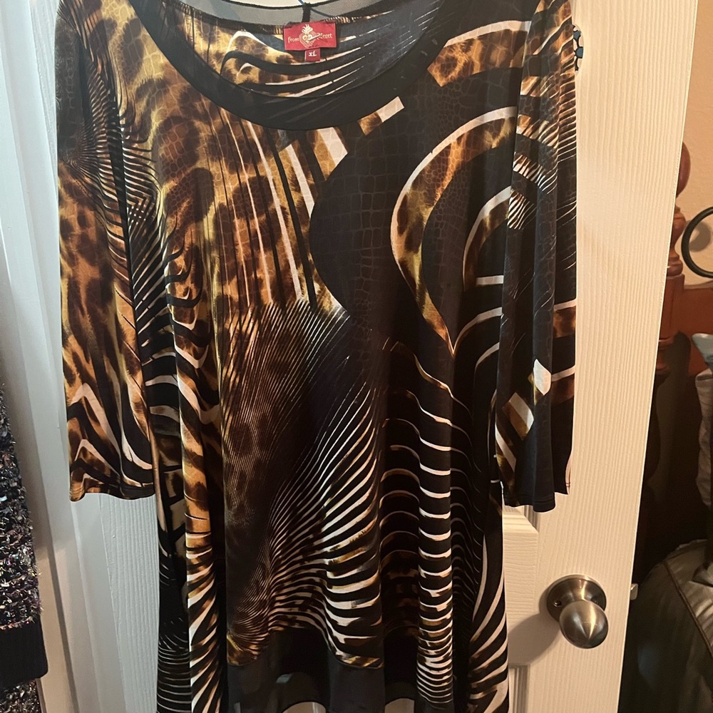 From the Heart tunic top animal print